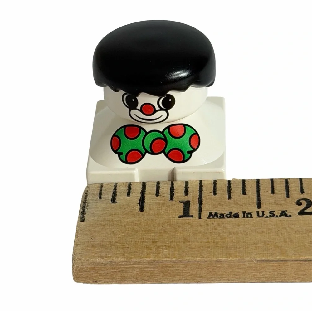 Vintage LEGO DUPLO Clown Brick 2327pb18 and Red Curved Brick 2302 | Set of 2
